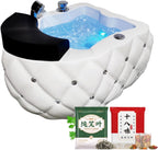 Pedicure Foot Spa, Foot Massager Acrylic Massage Footbath with Automatic Water Pump,Feet spa Tub Colorful Light Surfing Hot and Cold Adjustment,Portable Pedicure Bowl, With 60PCS foot bath bags K