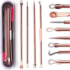 ZTRHYOO Blackhead Remover Pimple Comedone Extractor Tool Best Acne Removal Kit - Treatment for Blemish, Whitehead Popping, Zit Removing for Risk Free Nose Face Skin with Case (Rose)