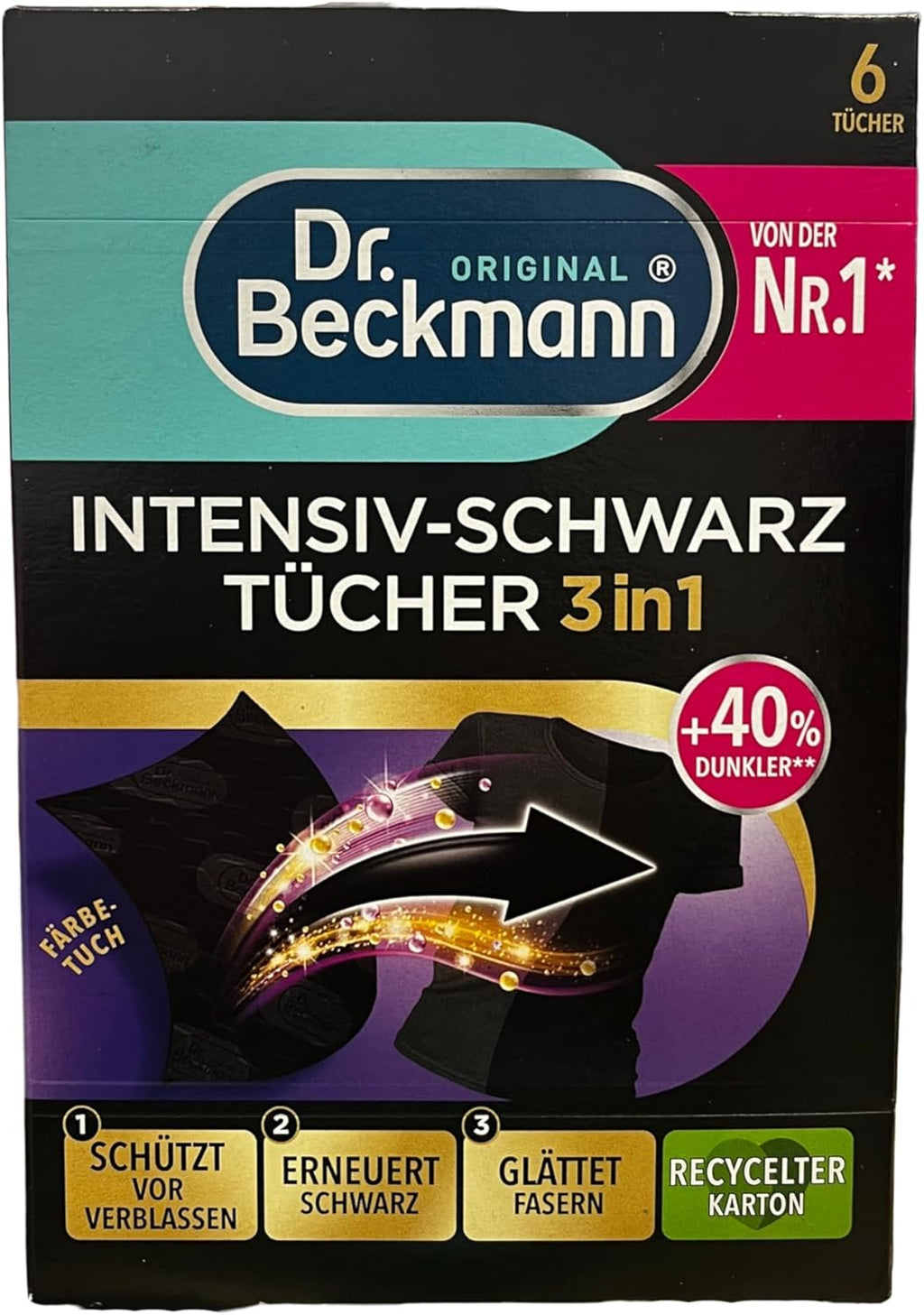 Dr. Beckmann Color Cloths Intensive Black 2in1, 6 pcs, 955815