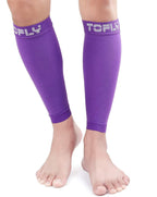 TOFLY® Calf Compression Sleeve for Men & Women, 1 Pair, Footless Compression Socks 20-30mmHg for Leg Support, Shin Splint, Pain Relief, Swelling, Varicose Veins, Maternity, Nursing, Travel, Purple S
