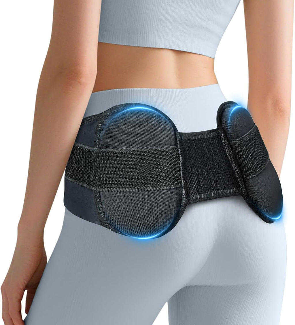 Sacroiliac Belt for Women & Men – Adjustable Hip Brace & SI Joint Belt with Removable 3D Pads, Back & Pelvic Support for Sciatica and Lower Back Pain Relief(Black)