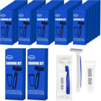 Shave Kit in Bulk Twin Blade Razors with Protective Cap,Disposable Razors in Bulk Shaving Cream for Hotel, Airbnb, Homeless, Shelter, Camping and Travel (30)