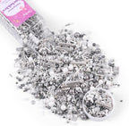 Gray & Sliver Sprinkles for Cake Decorating 4.23ounce - Sugar Mix Contains Metallic & Pearl Sprinkles for Cupcake Toppers, Ice Cream, Candy, Cookie Decorations - Holiday Party Supplies