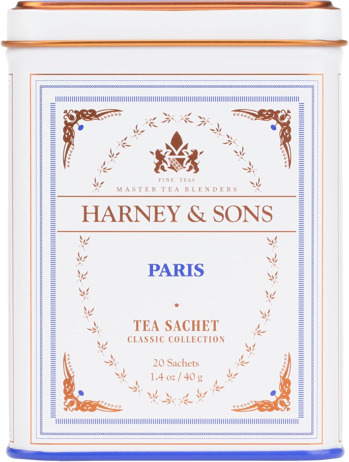 Harney & Sons Paris Flavored Black Tea – 20 Sachets | Fruity Vanilla & Caramel Blend with Hint of Lemony Bergamot