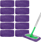 8 Pack Purple Microfiber Mop Pads - Reusable Washable Refills for Wet & Dry Floor Cleaning - Fits Most Standard Mops - Household Cleaning Pads