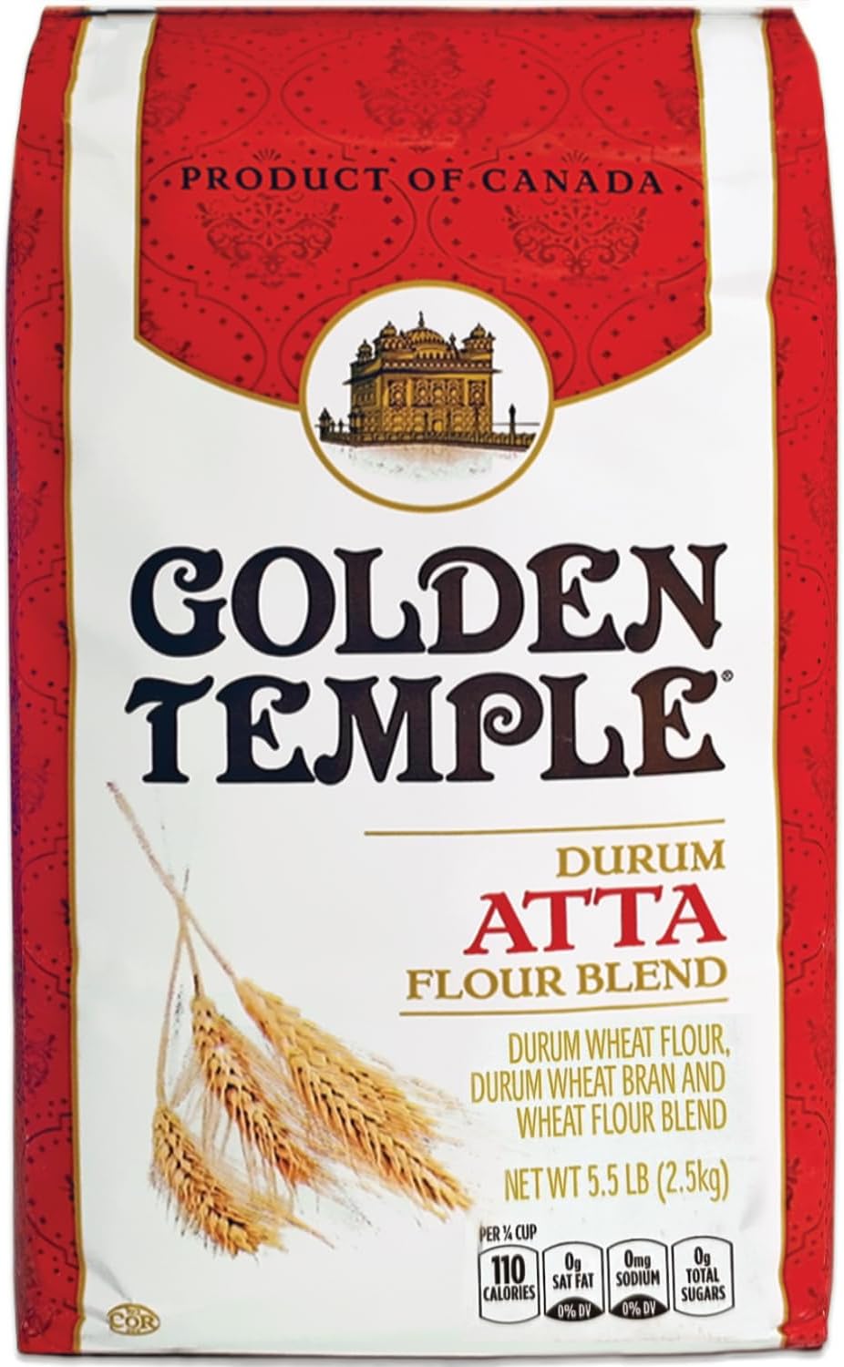 Golden Temple - Durum Atta Flour, 5.5 Pound (2.5 kg)