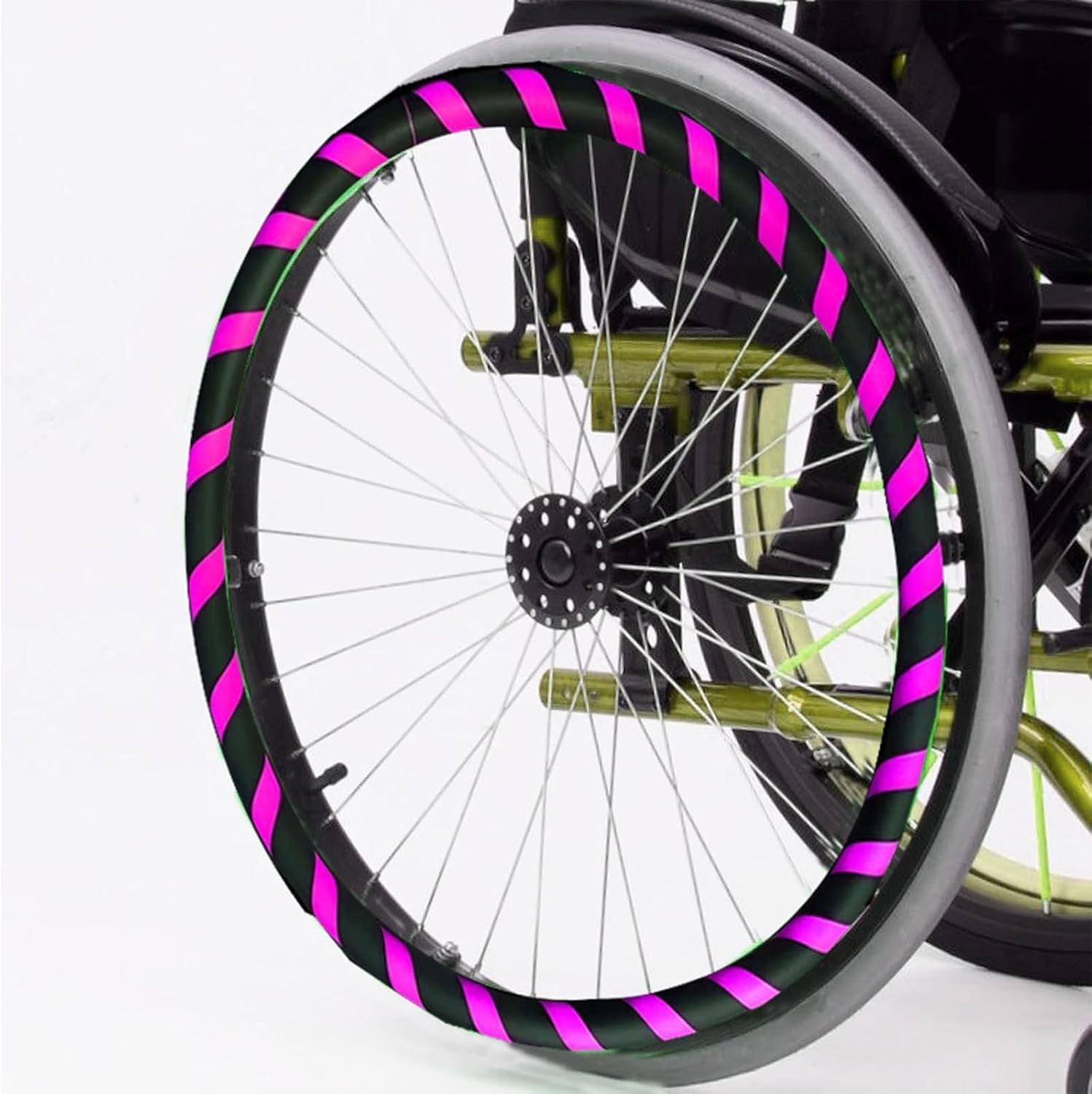 Wheelchair Push Rim Covers, 20/22/24Inch Wheelchair Push Rim Covers 1 Pair Non-Slip Wear-Resistant Hand Push Cover, Easy to Take of and Clean,01,22inch