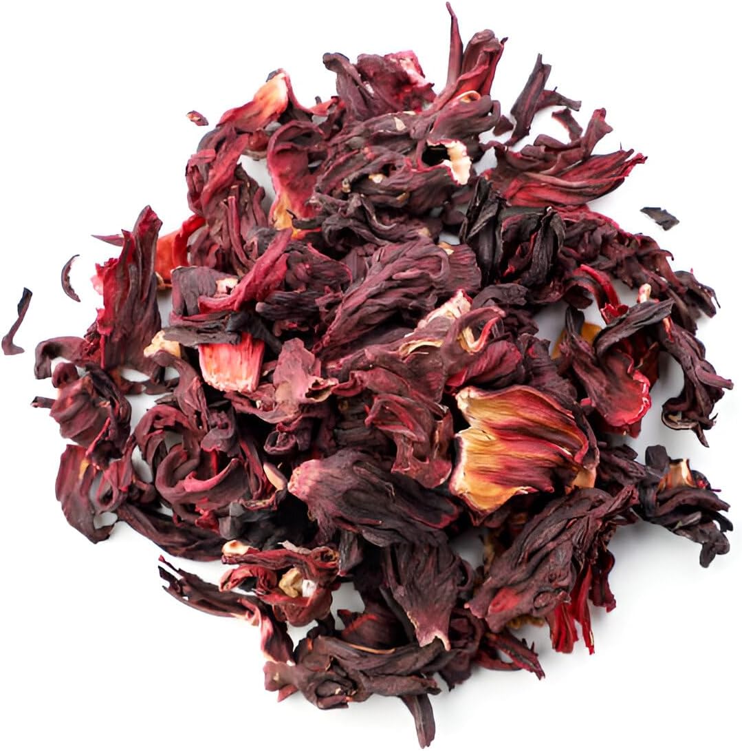 Organic Dried Hibiscus Flowers - 1 Lb | Whole Flor De Jamaica Petals For Loose Tea, Agua Fresca & Herbal Infusions | Organic Hibiscus Tea Loose Leaf - Caffeine-free, No Additives, Non-GMO, Gluten Free
