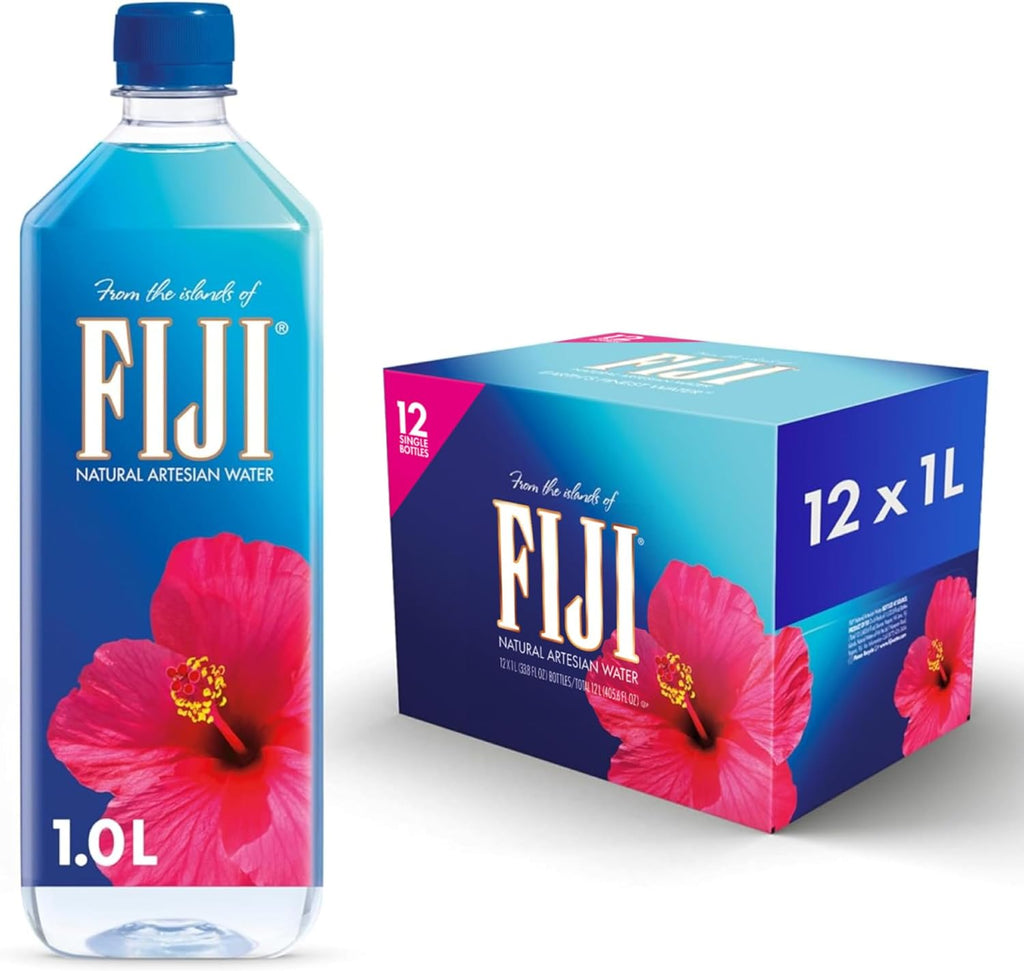 FIJI Natural Artesian Bottled Water, 1 Liter / 33.8 Fl Oz (Pack of 12)