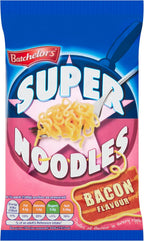 Batchelors Super Noodles Bacon Flavour, Instant Snack Ready in 4 Minutes, 90 g Packet (Pack Of 8)