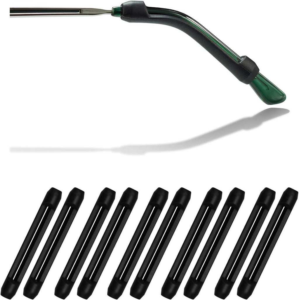 YR Soft Silicone Anti-Slip Eyeglasses Temple Tips Sleeve Retainer,5 pairs (Black)