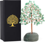 SITUMEIZI Green Aventurine Tree 7.09IN Healing Stones Natural Crystals Base Copper Wire Tree Life Reiki Green Gifts for St Patricks Day Women Room Office Desk Decor Spiritual Meditation Energy