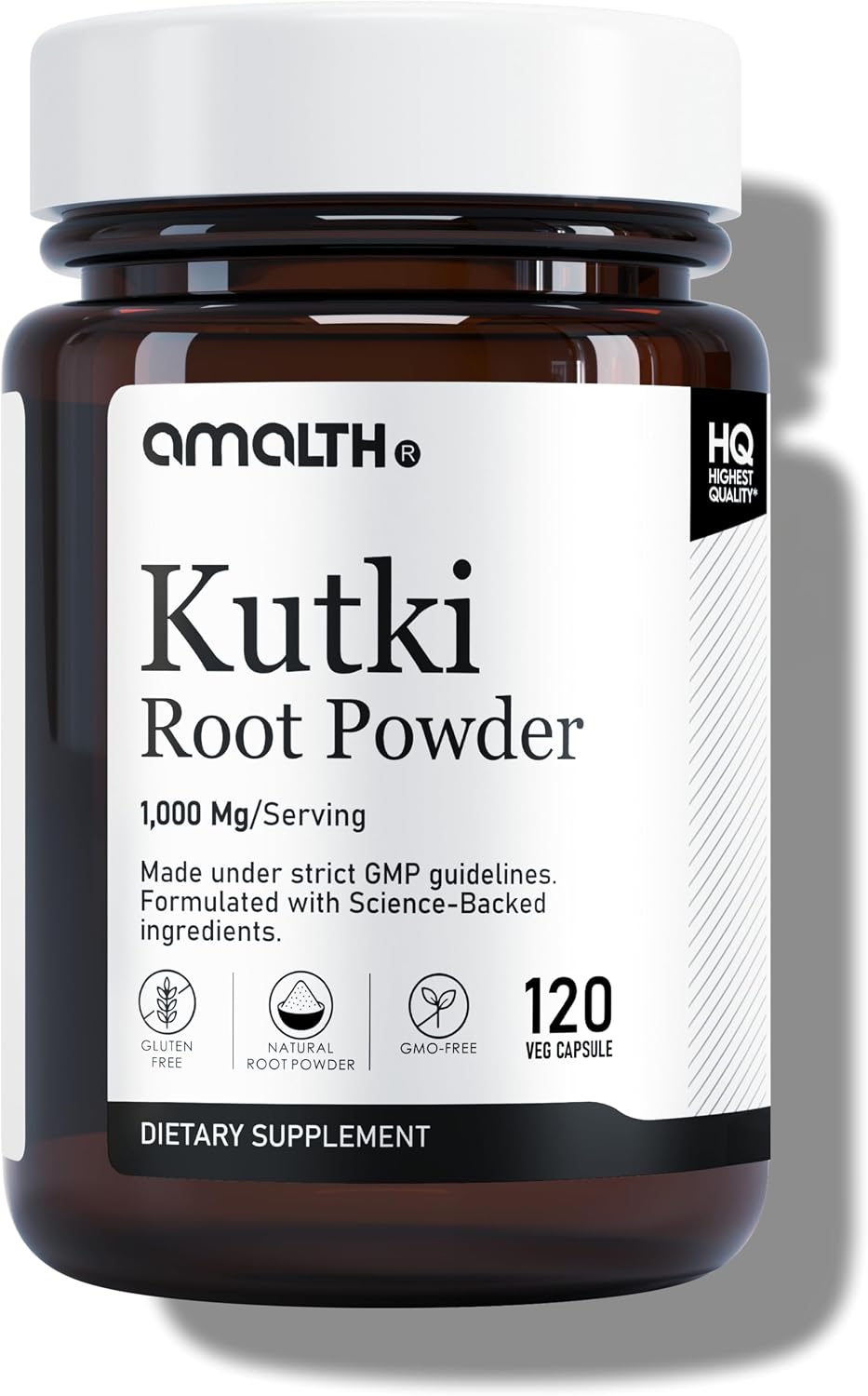 AMALTH Kutki Capsules 1000 mg | Kutki Root Extract Supplement | Picrorhiza Kurroa Capsules | Herbal Root Powder Formula | Plant Based Supplement | 120 Veg Capsules