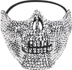 Trendy Apparel Shop Bling Rhinestone Skull Half Mask Costume Accessory