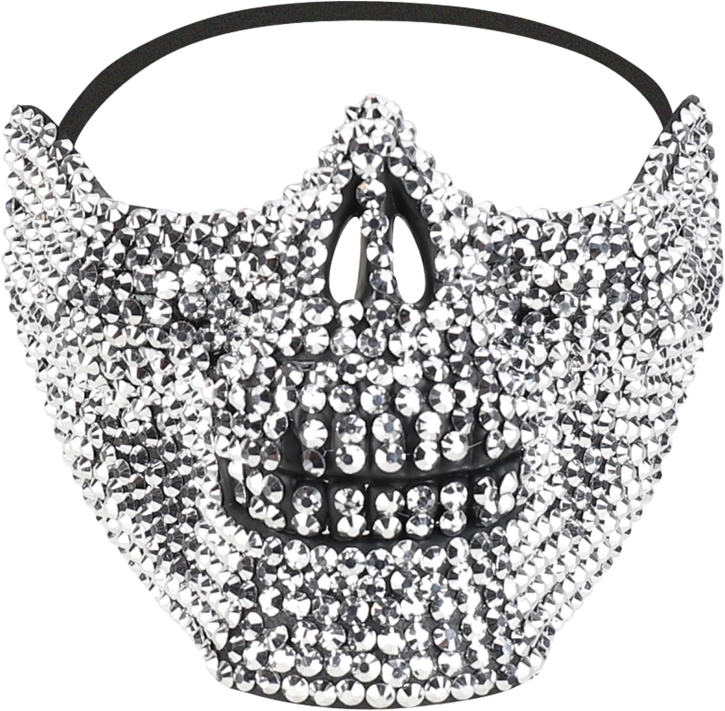 Trendy Apparel Shop Bling Rhinestone Skull Half Mask Costume Accessory