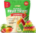 Snackathon Australian Licorice Candy, Natural Mixed Fruit Twists, 7 oz Resealable Bag, Soft & Chewy Classic Gourmet Treat for Parties, Candy Bowls & Snacking, Made in Australia