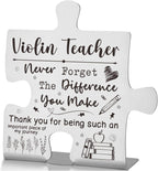 Violin Teacher Gift Appreciation Desk Decor Sign, Thank You Gift for String Instructors and Music Coaches, Puzzle Recognition Plaque for Recitals, Graduation, or Teacher Appreciation Week EDD31