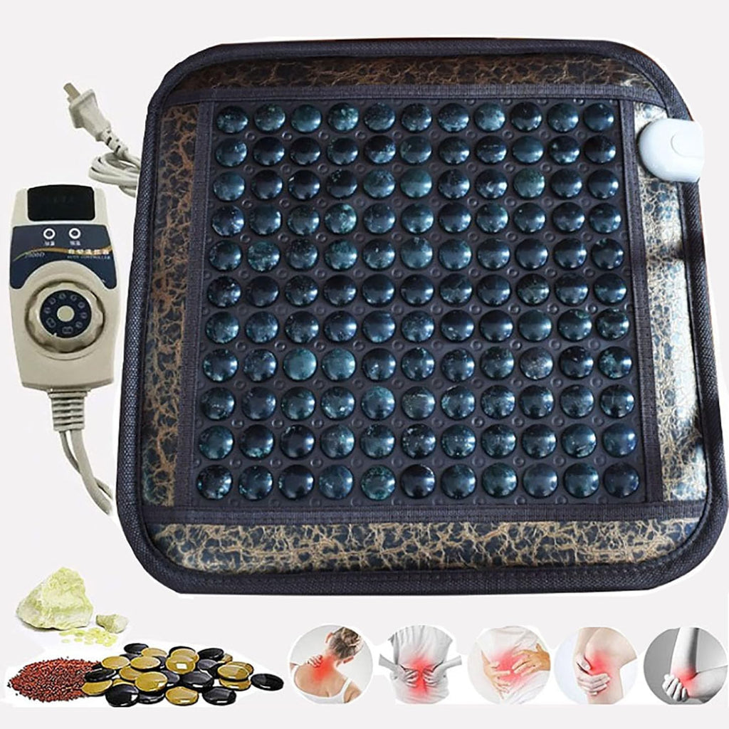 ICEMOB Infrared Heating Pad with Smart Controller,Far Infrared Jade Amethyst Heat Stone Mat,Professional Massage Mats Full Body,Temperature Adjustable,17,7 * 17,7Inch