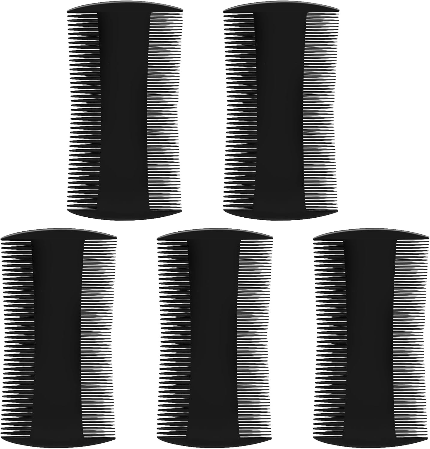 5 Pack Mini Mustache Comb, Double Sided Pocket Small Beard Comb for Hair & Beard Grooming, Fine/Wide Teeth Detangling Tool | Moustache Combs for Men, Travel, Grooming Kit (3.74 Inch, Black)