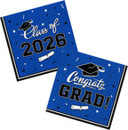 Gatherfun Graduation Party Disposable Napkins Paper Napkins for College High School Graduation 3-Ply 50 Pack Blue
