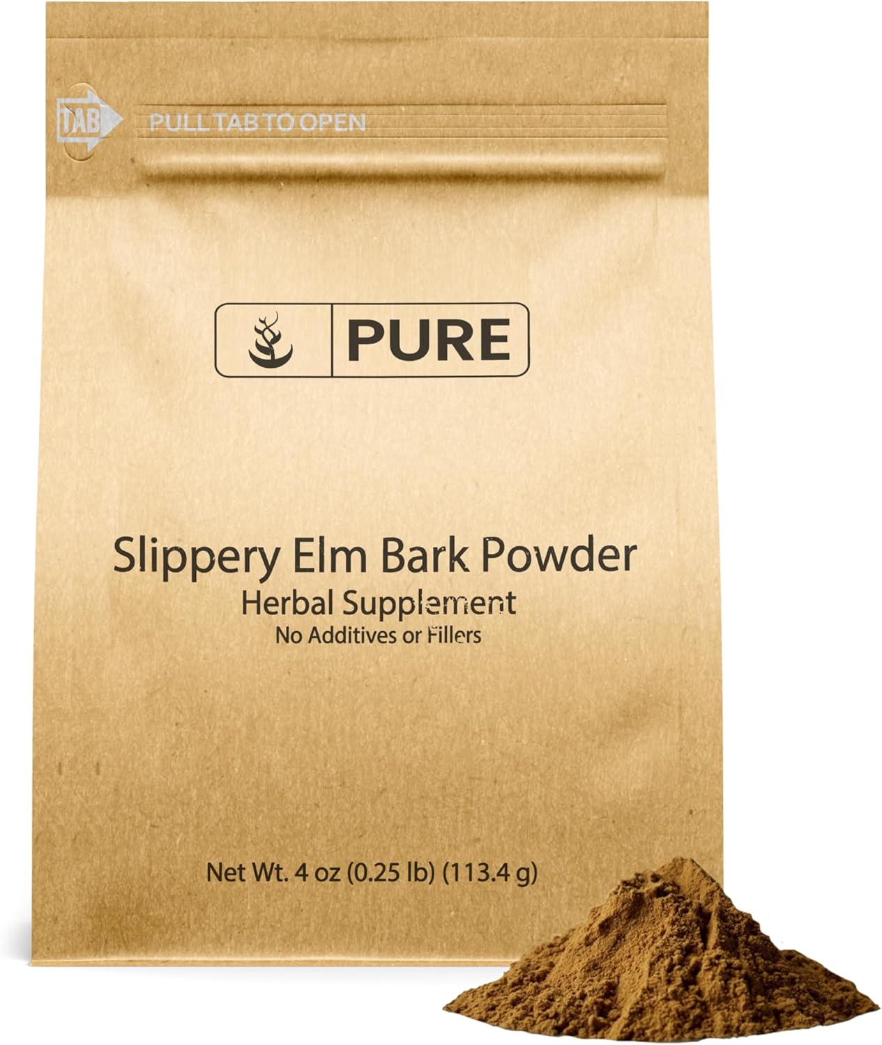 PURE ORIGINAL INGREDIENTS Slippery Elm Powder (4oz) Pure & Natural, Vegan, Gluten-Free