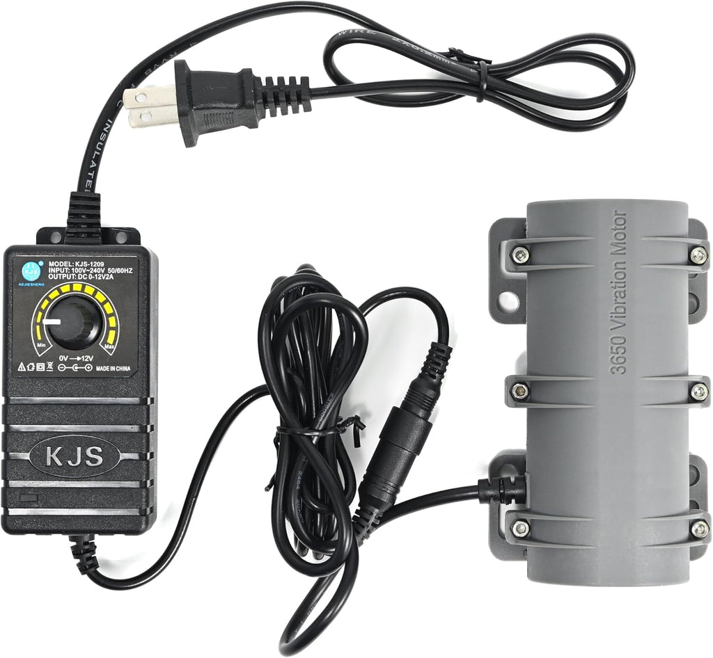 3800RPM Electric Motor, Vibration Motor, DC 12V Vibrating Motor 10W Carbon Brush Motor, Adjustable Power Supply for Electric Massage Chair Bed Industry Sieve Shaker Vibrators
