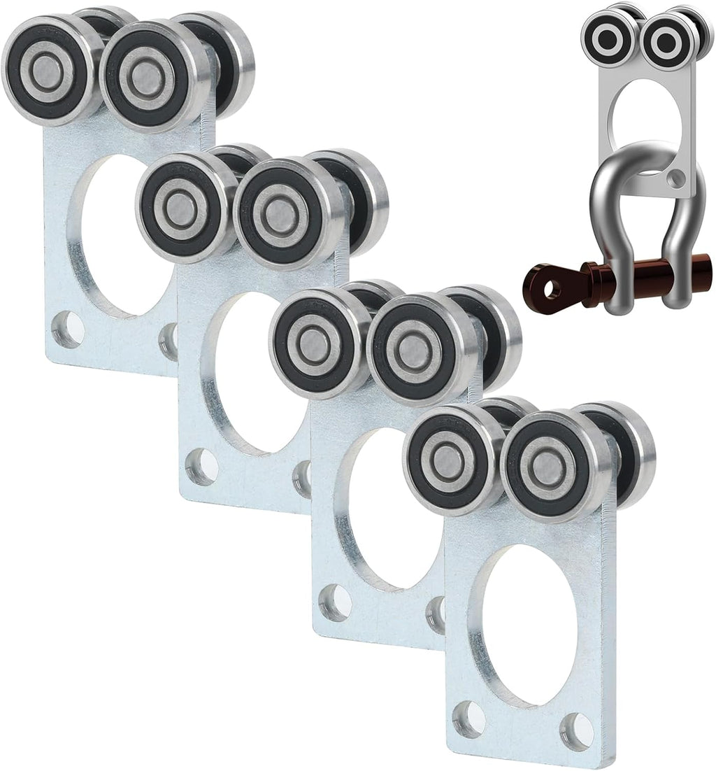 4Wheel Trolley Assembly Rollers.Bearing Trolley Assembly.The top of The Trolley has Room for Set Screws, Allowing The use of a 1-5/8" high Strut Channel