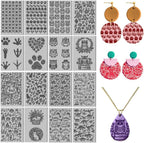 16 Sheets 16 Styles Animal Series Polymer Clay Texture Mat Cats Clay Modeling Pattern Pad Owls Texture Sheets for Making Earrings Jewerly Tools, 4×2.6 inch
