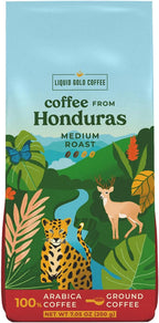 Organic Coffee from Honduras, Medium Roast Ground 7OZ Bag (200 Grams), by Liquid Gold Coffee, 100% Arabica Beans, Single Origin Coffee from COMSA Farm, Small Batch Roasted in USA