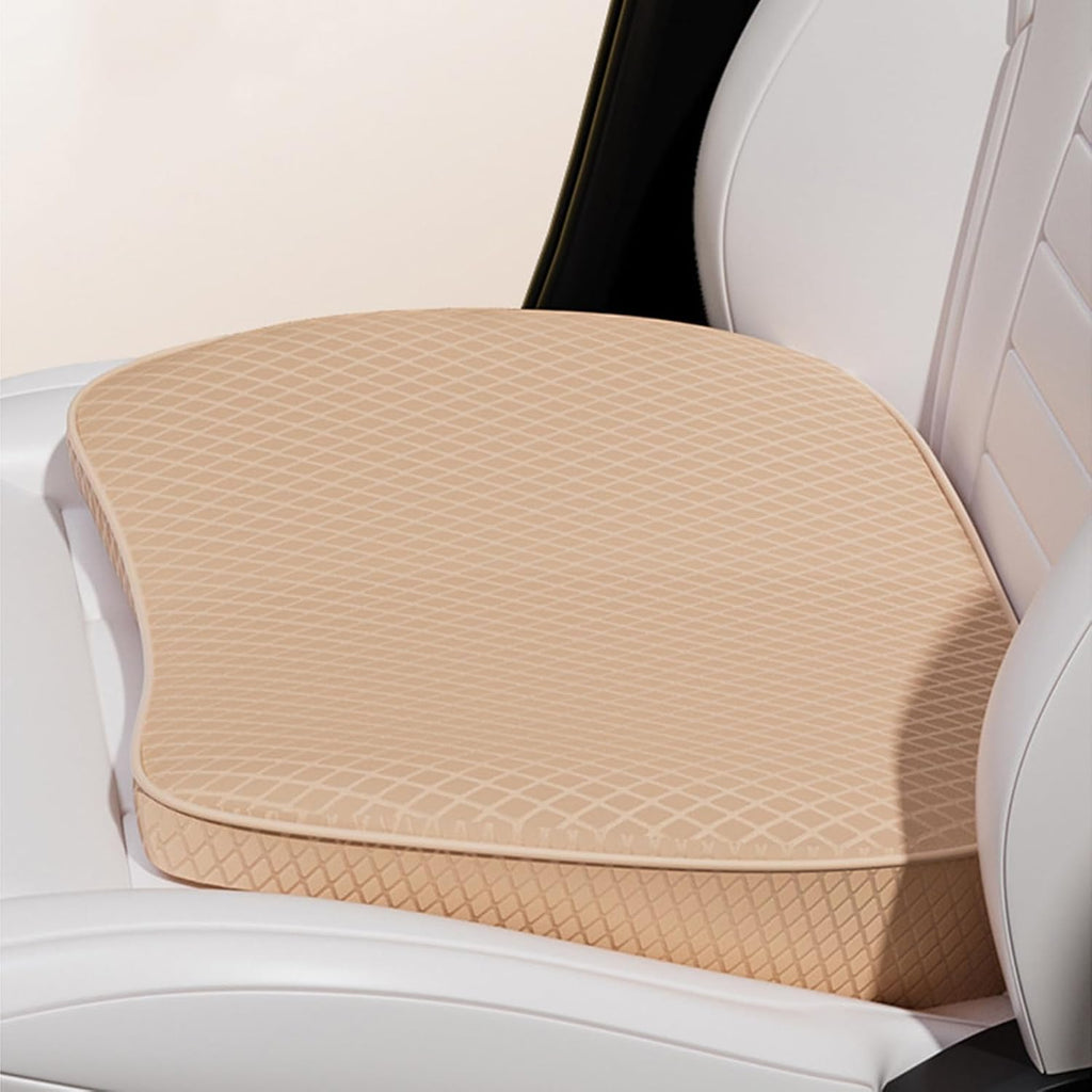 2 in 1 Wedge Car Seat Cushion or Lumbar Support - 3.2 inches Soft Memory Foam Cushion for Car Seat Driver for Comfort - Driving Cushion for Butt and Back Sciatica Pain Relief, Beige