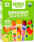 DeeBee's Organics Classic SuperFruit Freezie Pops, No Added Sugars, No Artificial Flavors or Colors (Pack of 50)