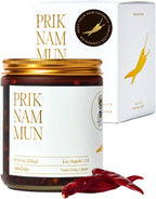 White Elephant Prik Nam Mun | Premium Thai Chili Crisp (8 oz) | Artisanal Chili Crunch with Extra Virgin Olive Oil, Organic Shallots, Garlic & Truffles | Gourmet Hot Chili Oil