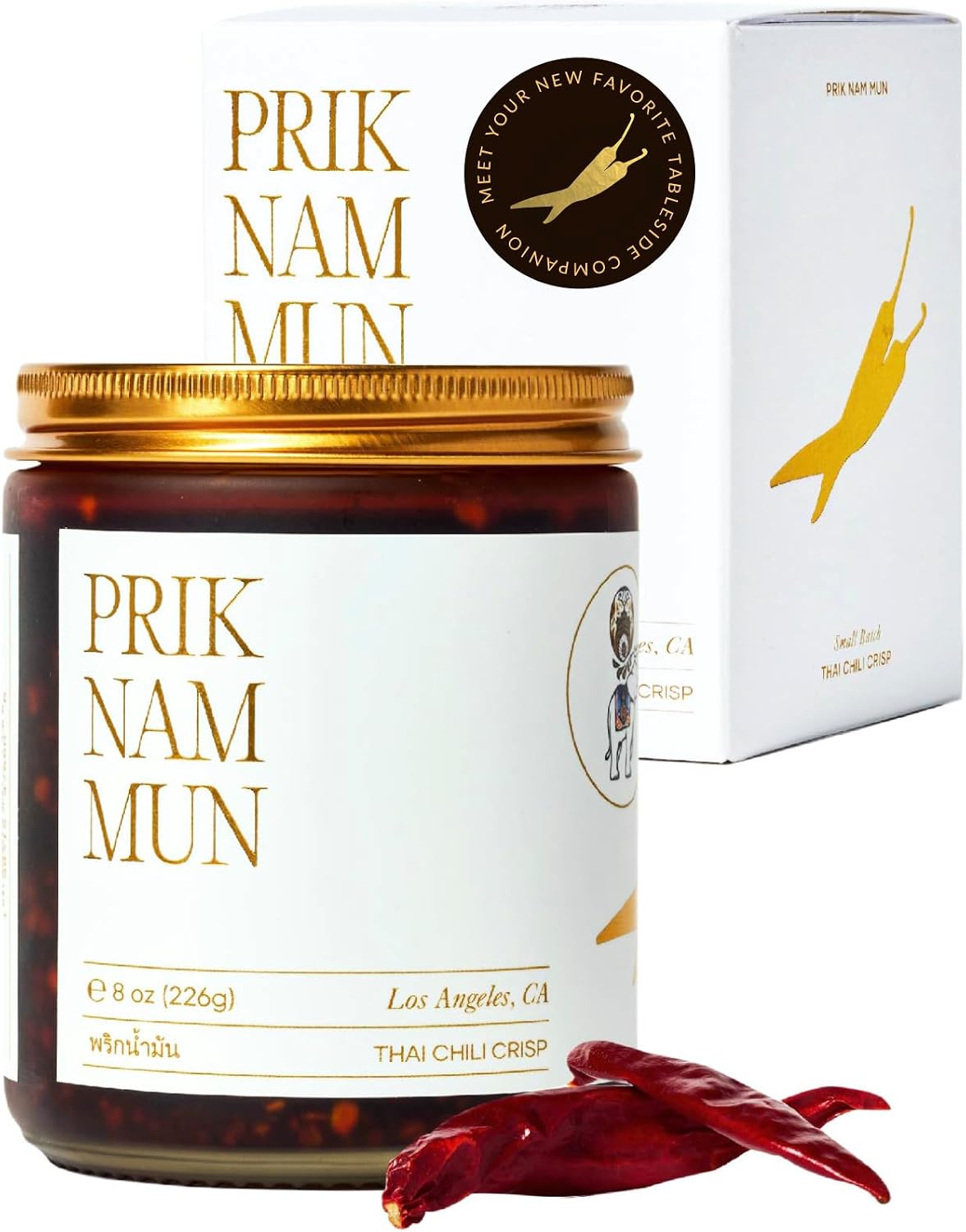 White Elephant Prik Nam Mun | Premium Thai Chili Crisp (8 oz) | Artisanal Chili Crunch with Extra Virgin Olive Oil, Organic Shallots, Garlic & Truffles | Gourmet Hot Chili Oil