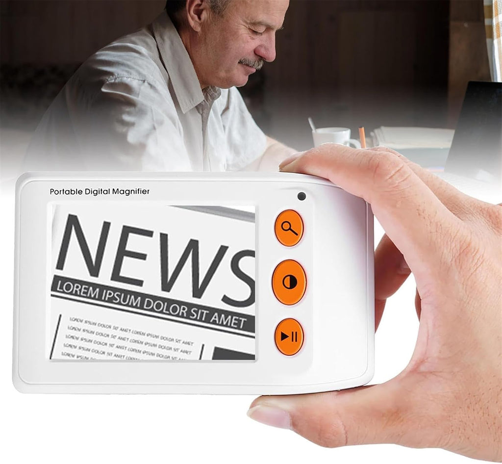 2X-25X Zoom Digital Magnifier, 3.5 LCD Electronic Reading Aid, Portable Video Magnifier for Low Vision