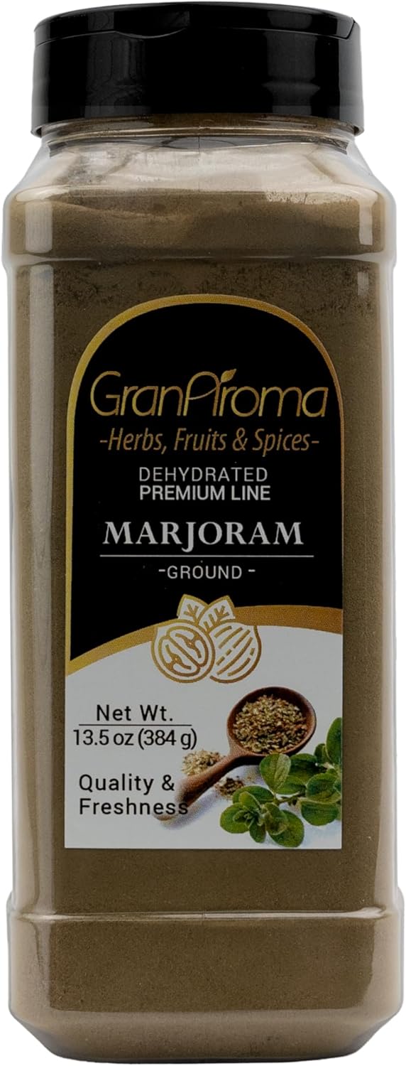 GranAroma Ground Marjoram, French & Italian Cuisine, Savory Seasoning (13.5 Ounce)