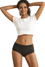 Goat Union Midi Period Underwear for Women Teens, Menstrual Period Panty, Organic Cotton Lining, Full Coverage & Heavy Flow