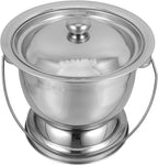 DOITOOL Stainless Steel Urinary Pot with Lid for Adults Portable Bedpan Chamber Pot for Elderly and Children Suitable for Home Hospital Camping