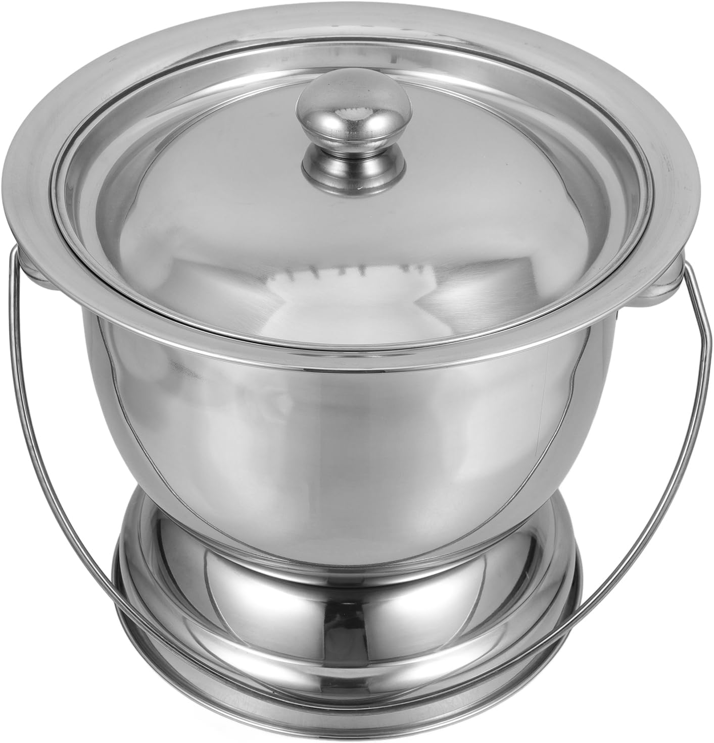 DOITOOL Stainless Steel Urinary Pot with Lid for Adults Portable Bedpan Chamber Pot for Elderly and Children Suitable for Home Hospital Camping