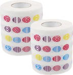 2 Rolls Easter Tissue Paper, Cute Egg Printed Soft Toilet Paper for Bathroom, Creative Kitchen Tissue for Spring Easter Home Household Accessories