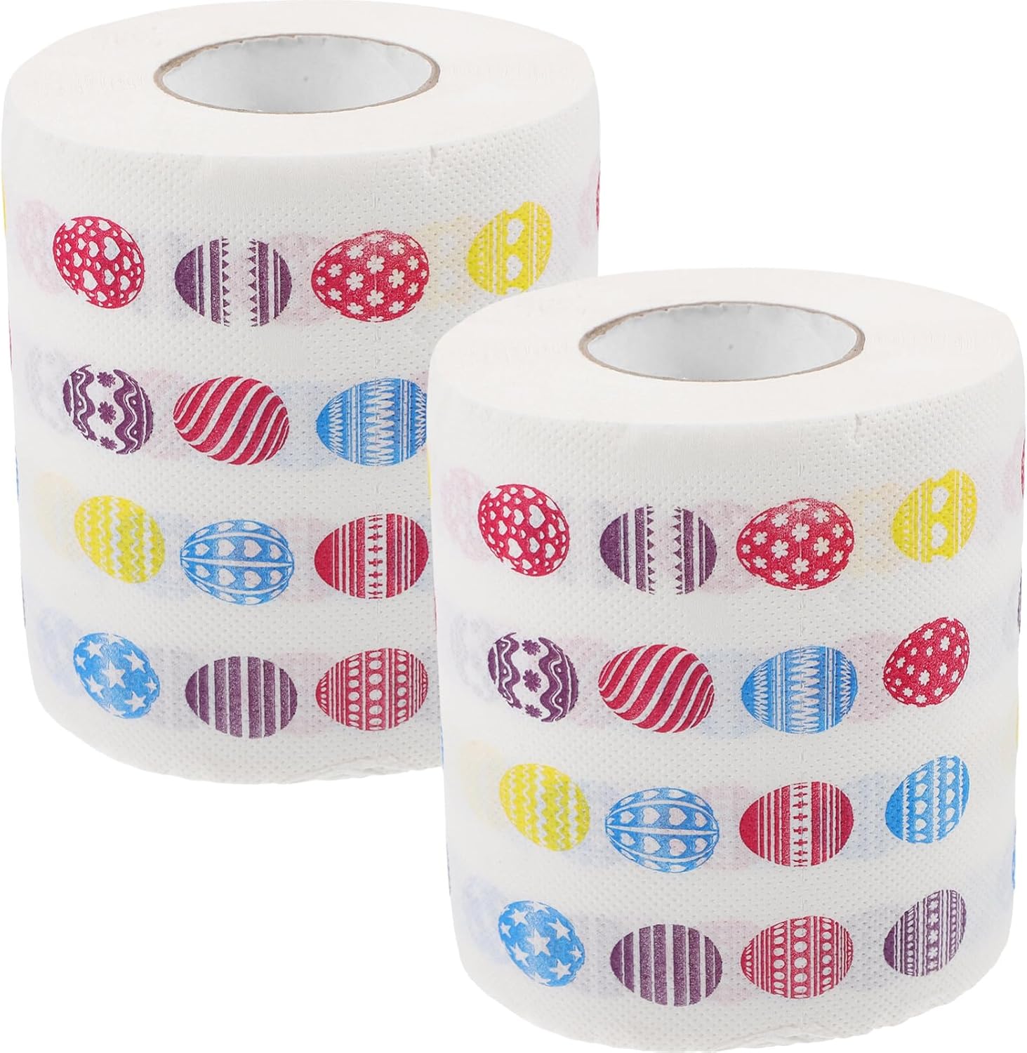 2 Rolls Easter Tissue Paper, Cute Egg Printed Soft Toilet Paper for Bathroom, Creative Kitchen Tissue for Spring Easter Home Household Accessories