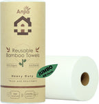 ANJIA® Jumbo Roll 40 Sheets/Roll Heavy Duty Reusable Bamboo Rayon Towels Great as Kitchen Towels, Dish Towels, Cleaning Rags, Shop Towels, and Swedish Dishcloths - Replacement of Paper Towels Bulk
