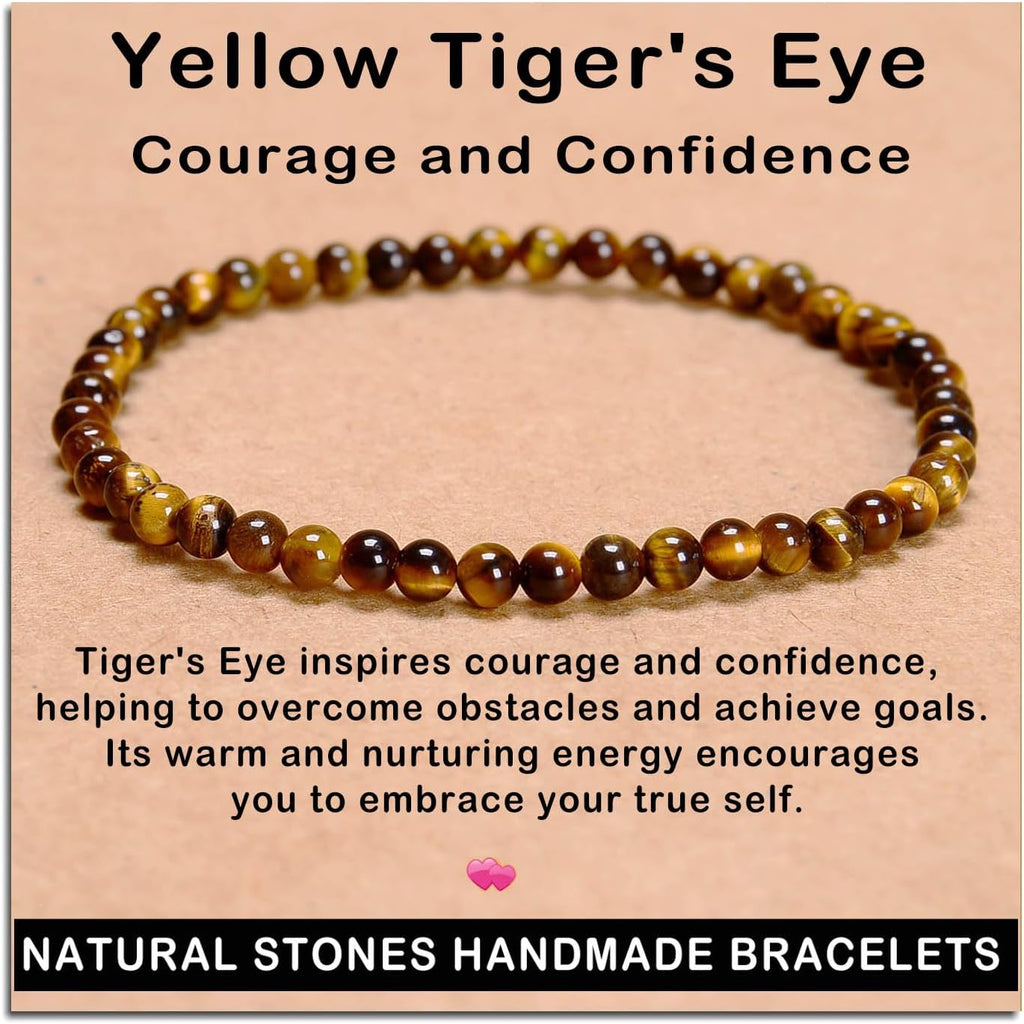 AD Beads Handmade Gemstone Stretch Elastic Bracelet Crystal Healing Reiki Nature's Beauty and Spiritual Essence Unisex