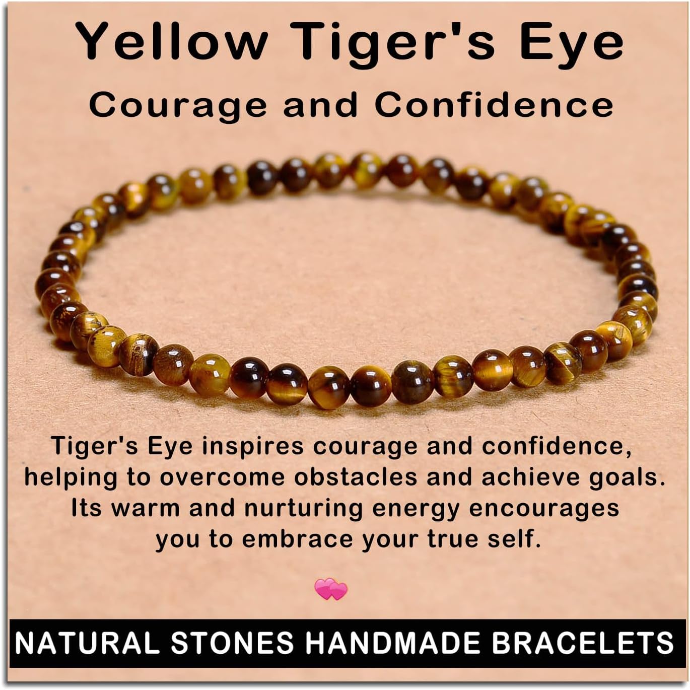 AD Beads Handmade Gemstone Stretch Elastic Bracelet Crystal Healing Reiki Nature's Beauty and Spiritual Essence Unisex