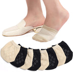 Toe Toppers No Show Liner Half Socks for Women Seamless Grip Non Slip Hidden Toe Covers for Mules 4/8 Pairs