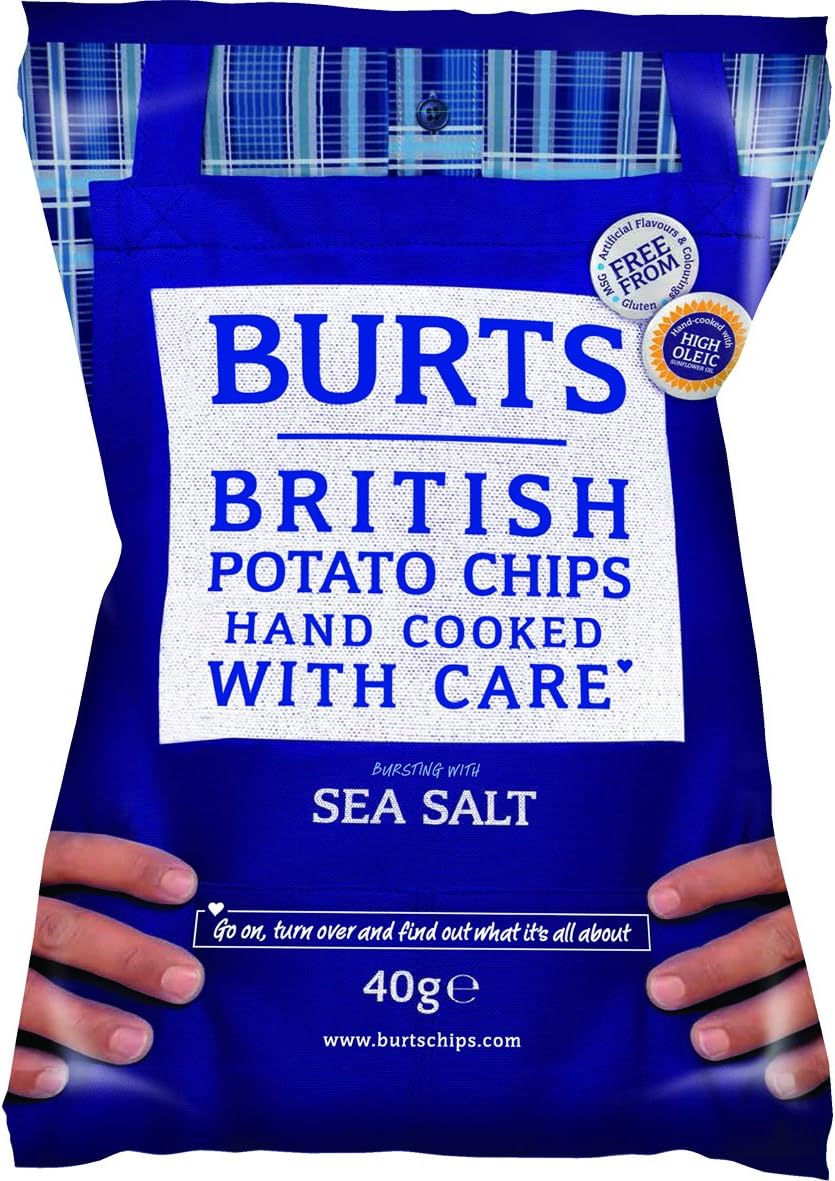 Burts Potato Chips Sea Salted 40 g (Pack of 20)