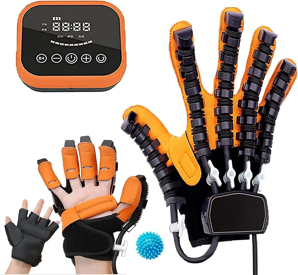 Rehabilitation Robot Gloves, Self-Training Finger Rehabilitation Device Functional Hand Splint Robot Hand Glove, Finger Straightening Brace Guard(Size:XXL Code,Color:Right Hand)