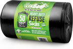 50 Heavy Duty Refuse Sacks 50L, Black, 1200 Rim X 800 L