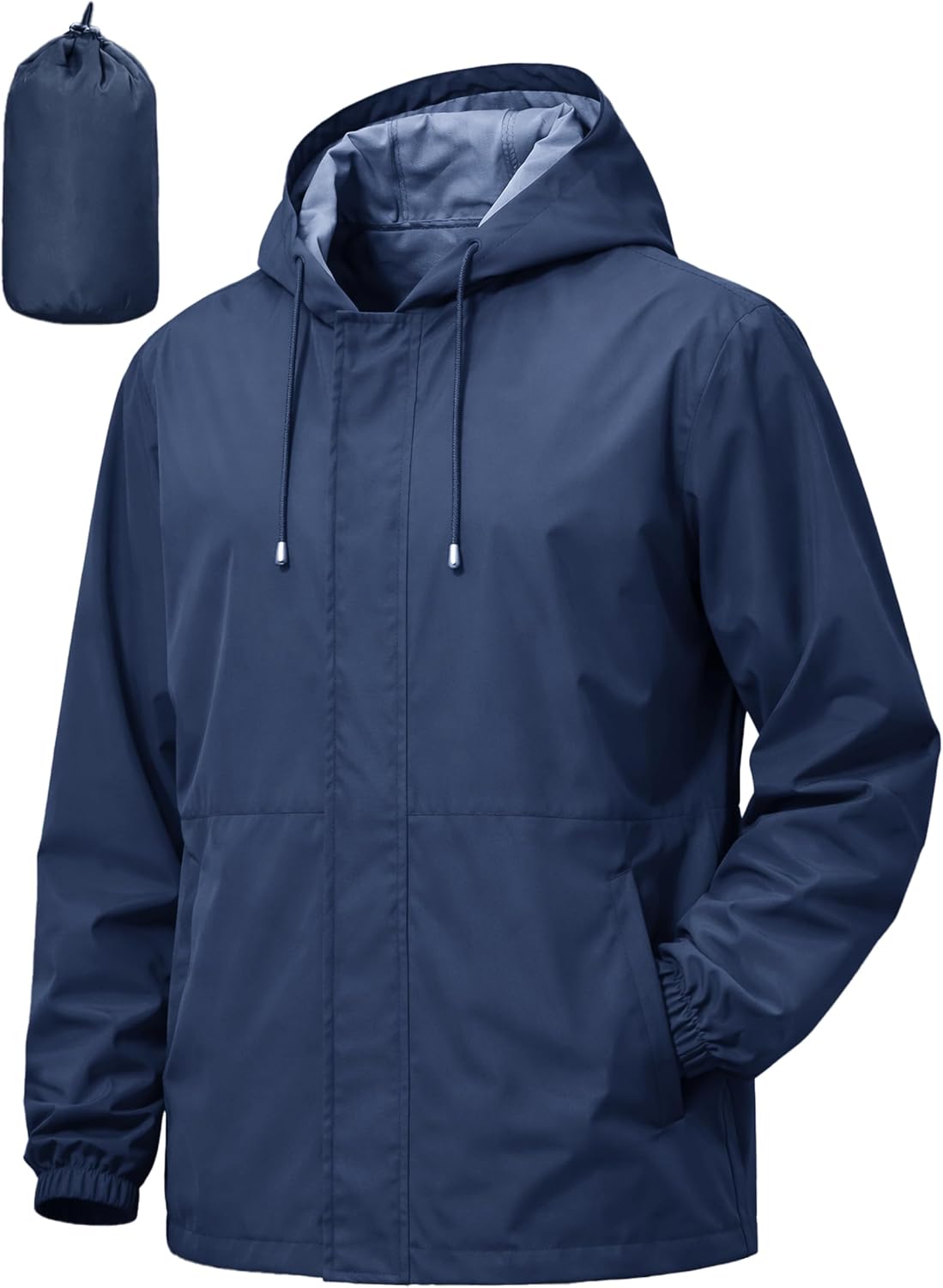 UIQUR Men's Rain Jacket Waterproof Windbreaker Raincoat Cycling Running Hiking Golf Travel Gear Hood Lightweight Packable