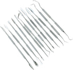 SE 12-Piece Stainless Steel Wax Carvers Set, Wax & Clay Sculpting Tools, Double Ended Carving Kit for Modeling, Sculpting and Shaping, Silver - DD312
