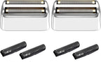 Shaver Replacement Foil and Cutters compatible with BaBylissPRO Barberology Double FXFS2 (2PC Silver)
